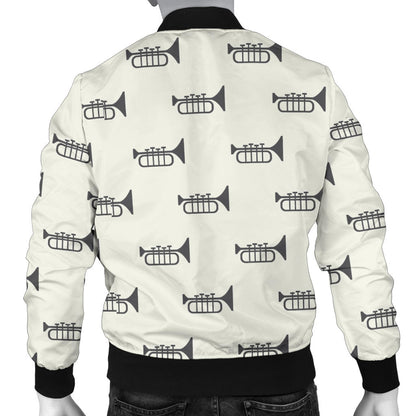 Trumpet Pattern Themed Print Men Bomber Jacket