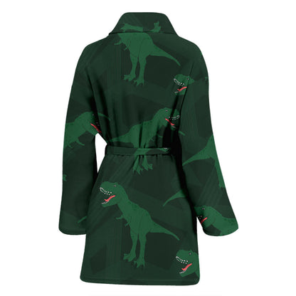 T Rex Pattern Print Design A06 Women Bathrobe