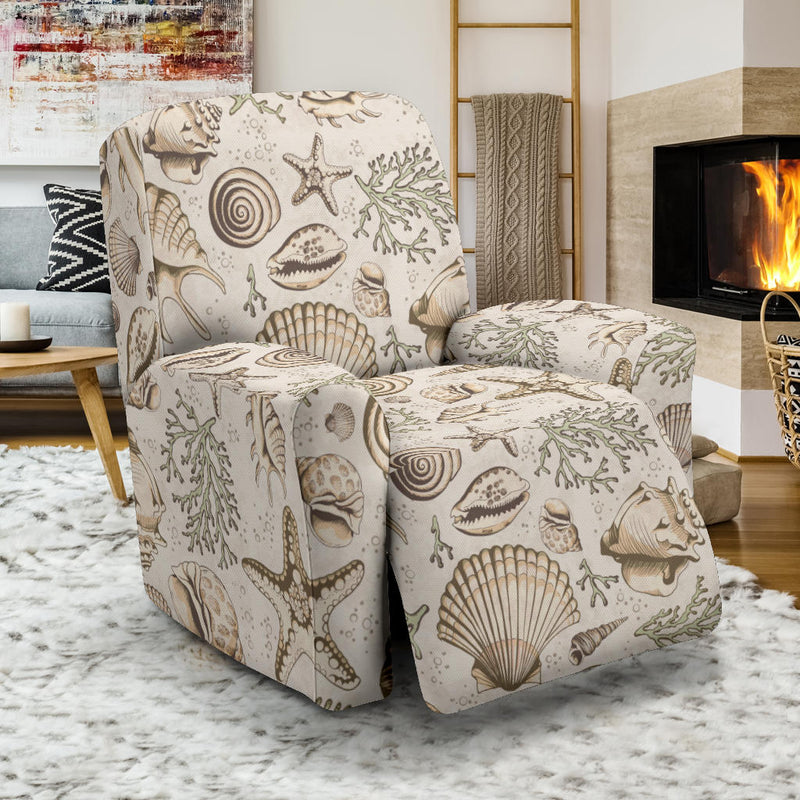 Seashell Print Design LKS304 Recliner Slipcover