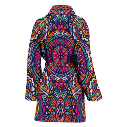 Boho Pattern Print Design 06 Women Bathrobe