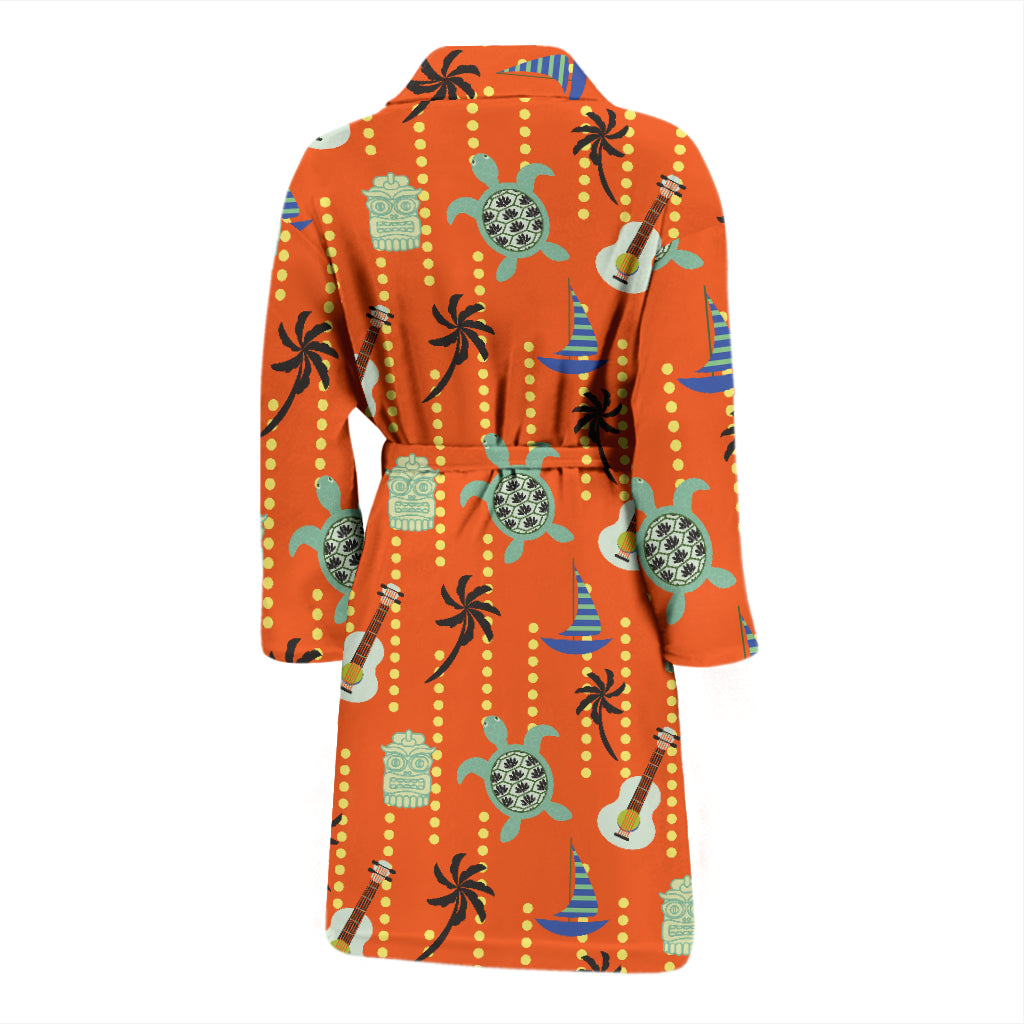 Ukulele Print Design LKS402 Men Bathrobe