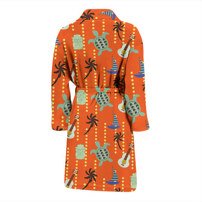 Ukulele Print Design LKS402 Men Bathrobe