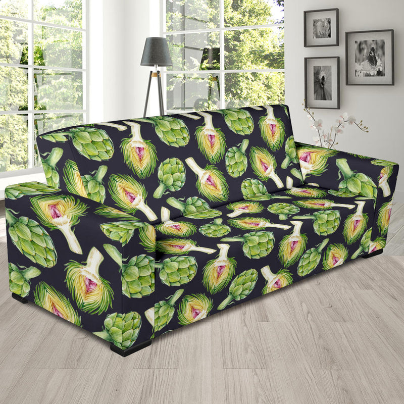 Artichoke Pattern Print Design 01 Sofa Slipcover