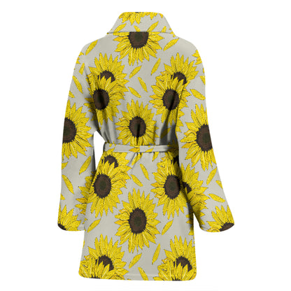 Sunflower Print Design LKS309 Women Bathrobe