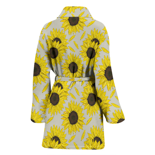 Sunflower Print Design LKS309 Women Bathrobe