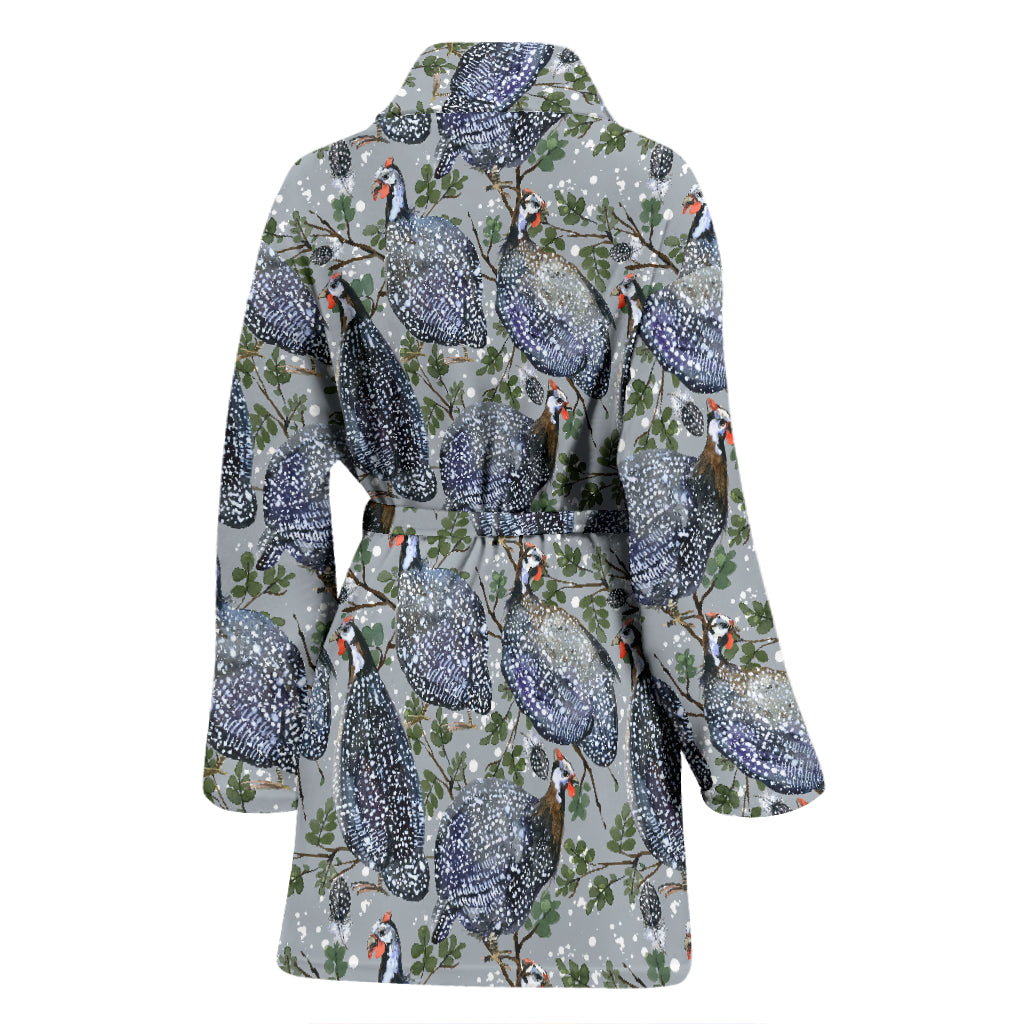 Guinea Fowl Print Design LKS402 Women Bathrobe