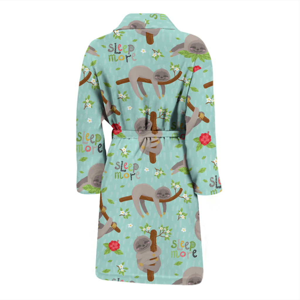 Sloth Print Design LKS305 Men Bathrobe