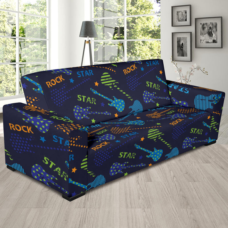 Rock and Roll Pattern Print Design A04 Sofa Slipcover