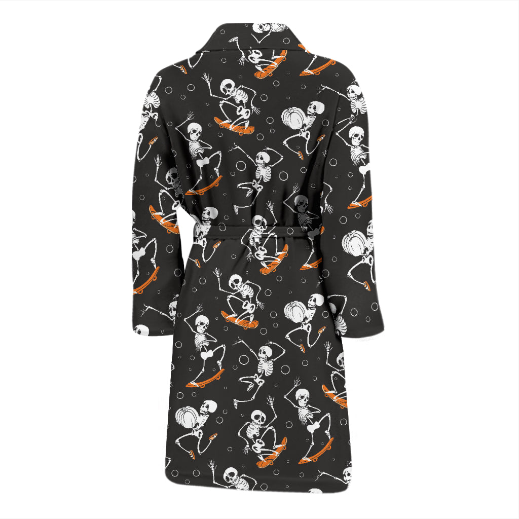 Skateboard With Skeleton Print Design LKS303 Men Bathrobe