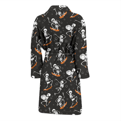 Skateboard With Skeleton Print Design LKS303 Men Bathrobe