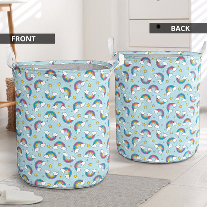 Rainbow Cloud Print Pattern Laundry Basket