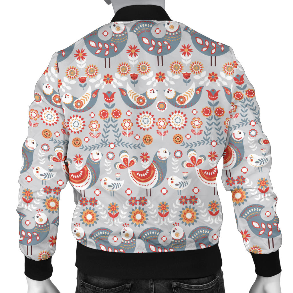 Swedish Nordic Design Print Men Bomber Jacket