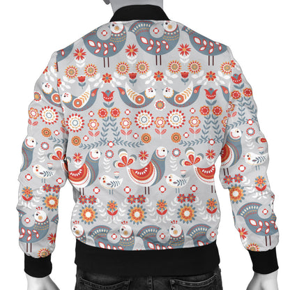 Swedish Nordic Design Print Men Bomber Jacket