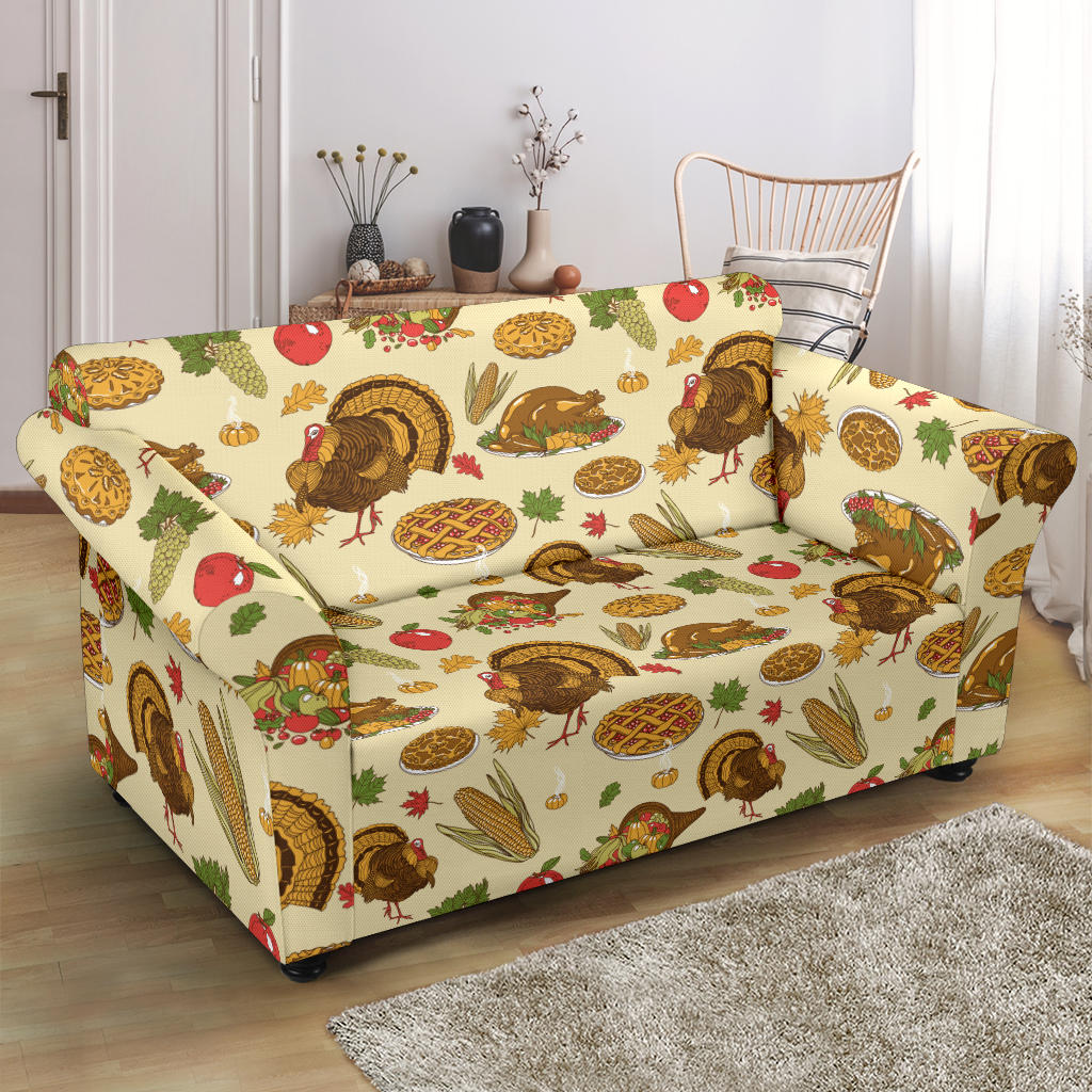 Thanksgiving Print Design LKS302 Loveseat Couch Slipcover