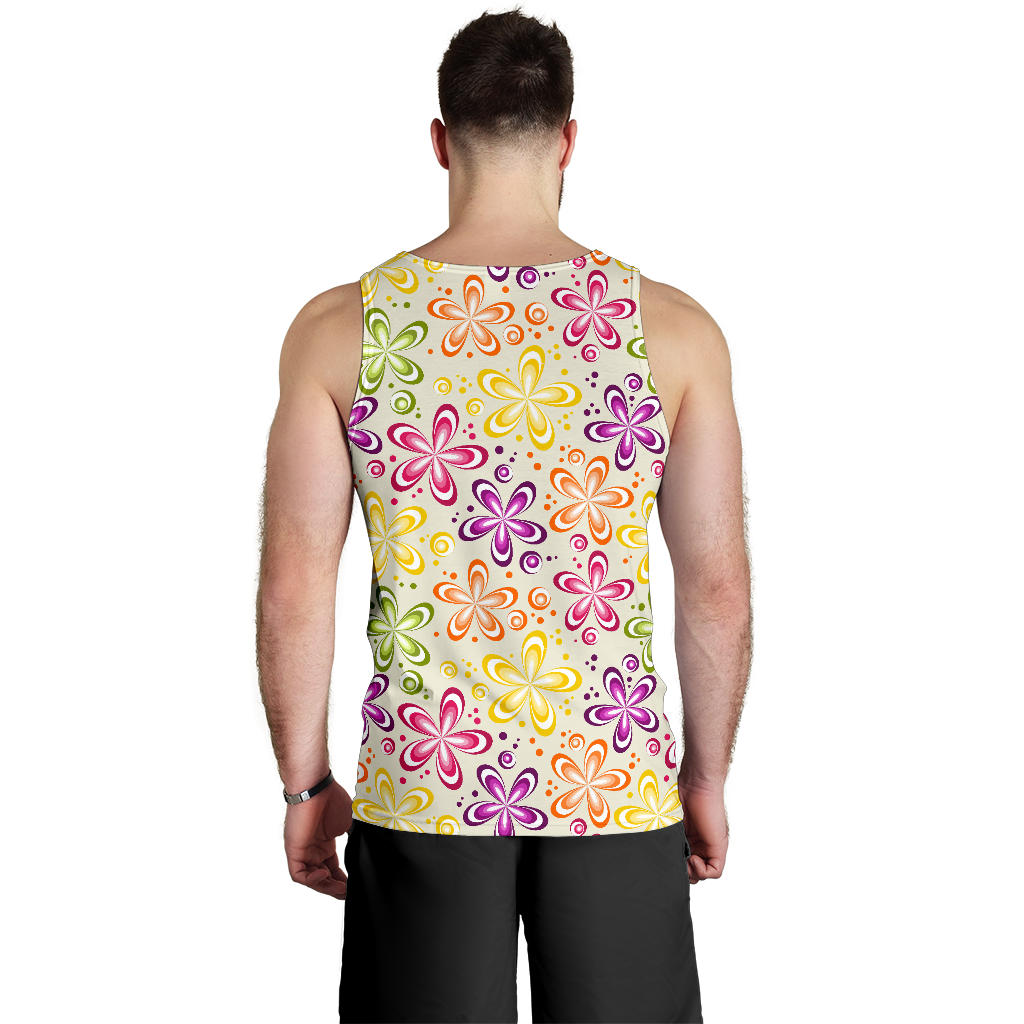 Flower Power Colorful Design Print Men Tank Top