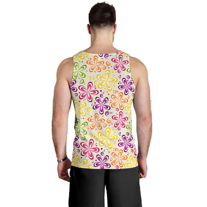 Flower Power Colorful Design Print Men Tank Top