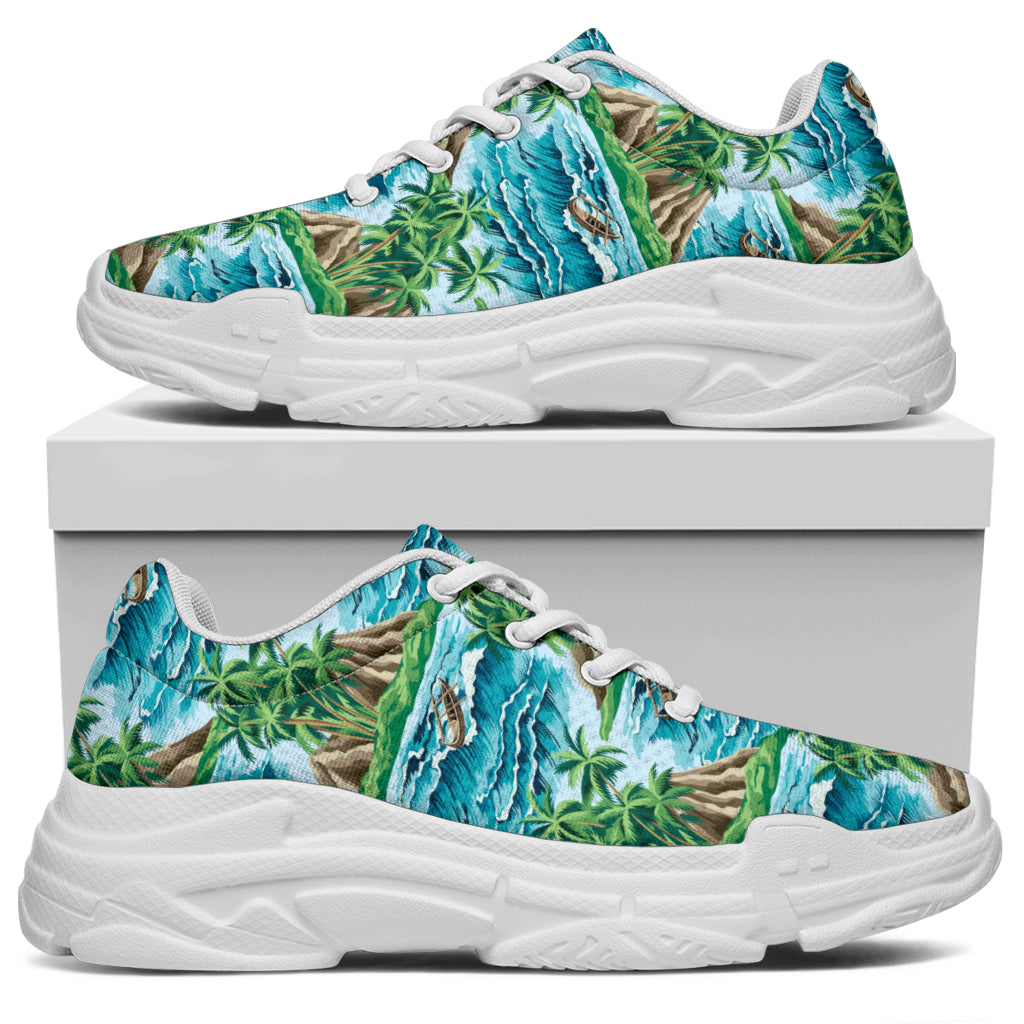 Palm Tree Hawaiian Themed Design Print Chunky Sneakers