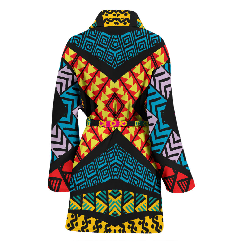 Kaleidoscope Pattern Print Design 05 Women Bathrobe