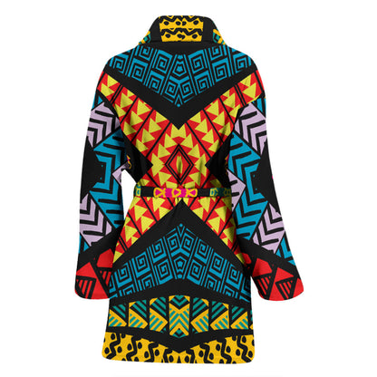 Kaleidoscope Pattern Print Design 05 Women Bathrobe