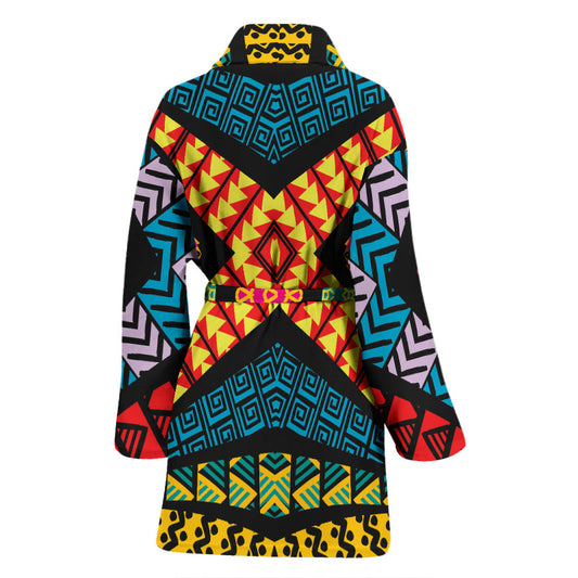 Kaleidoscope Pattern Print Design 05 Women Bathrobe