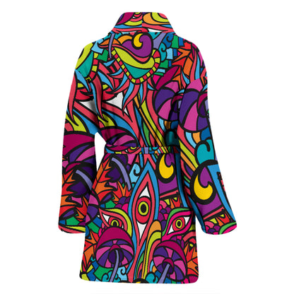 Trippy Print Design LKS302 Women Bathrobe