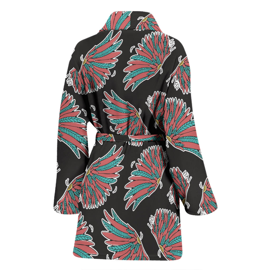 Angel Wings Pattern Print Design 05 Women Bathrobe