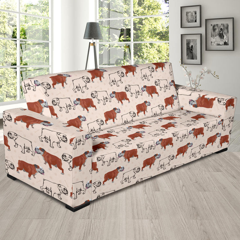 Bulldogs Pattern Print Design 04 Sofa Slipcover