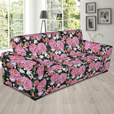 Dahlia Pattern Print Design 02 Sofa Slipcover