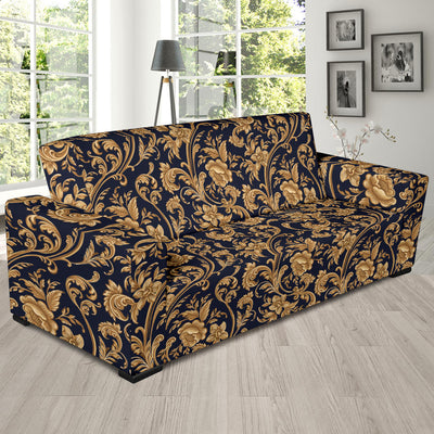 Baroque Golden Pattern Print Design 03 Sofa Slipcover