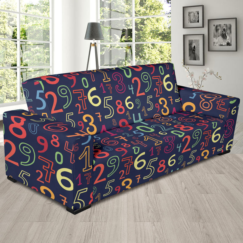 Number Pattern Print Design A01 Sofa Slipcover