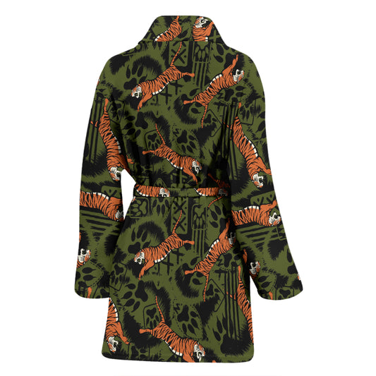 Tiger Pattern Print Design LKS303 Women Bathrobe
