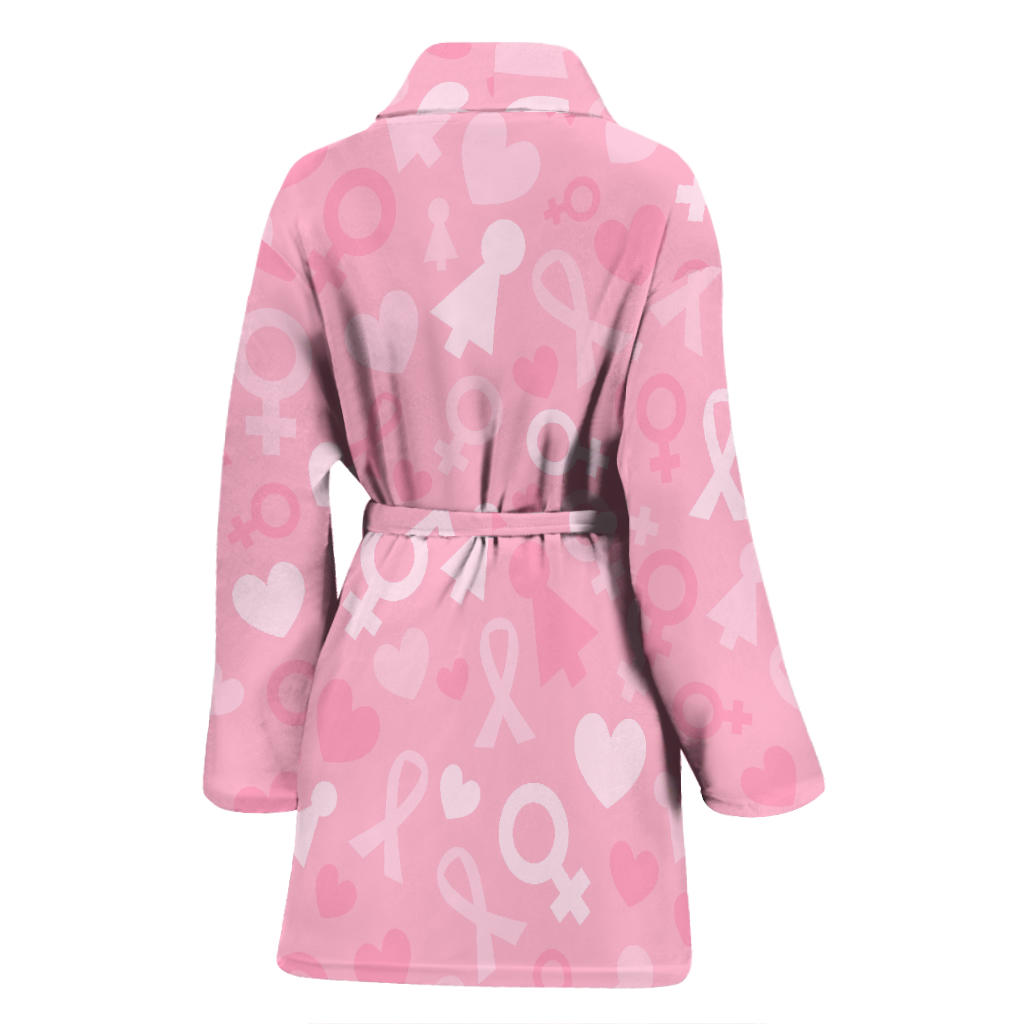 Breast cancer Pattern Print Design 01 Women Bathrobe