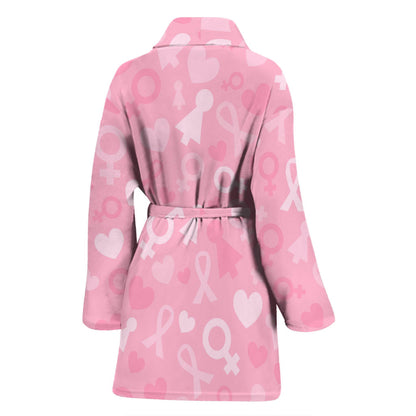 Breast cancer Pattern Print Design 01 Women Bathrobe