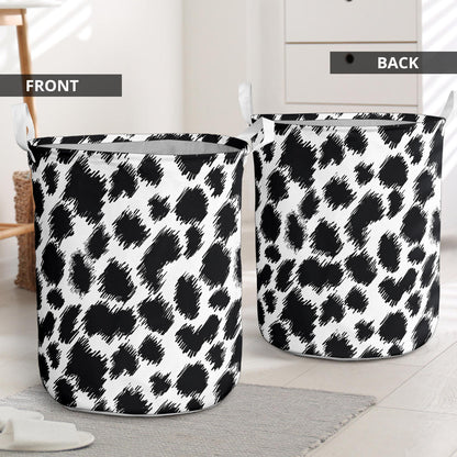 Cheetah Black Print Pattern Laundry Basket