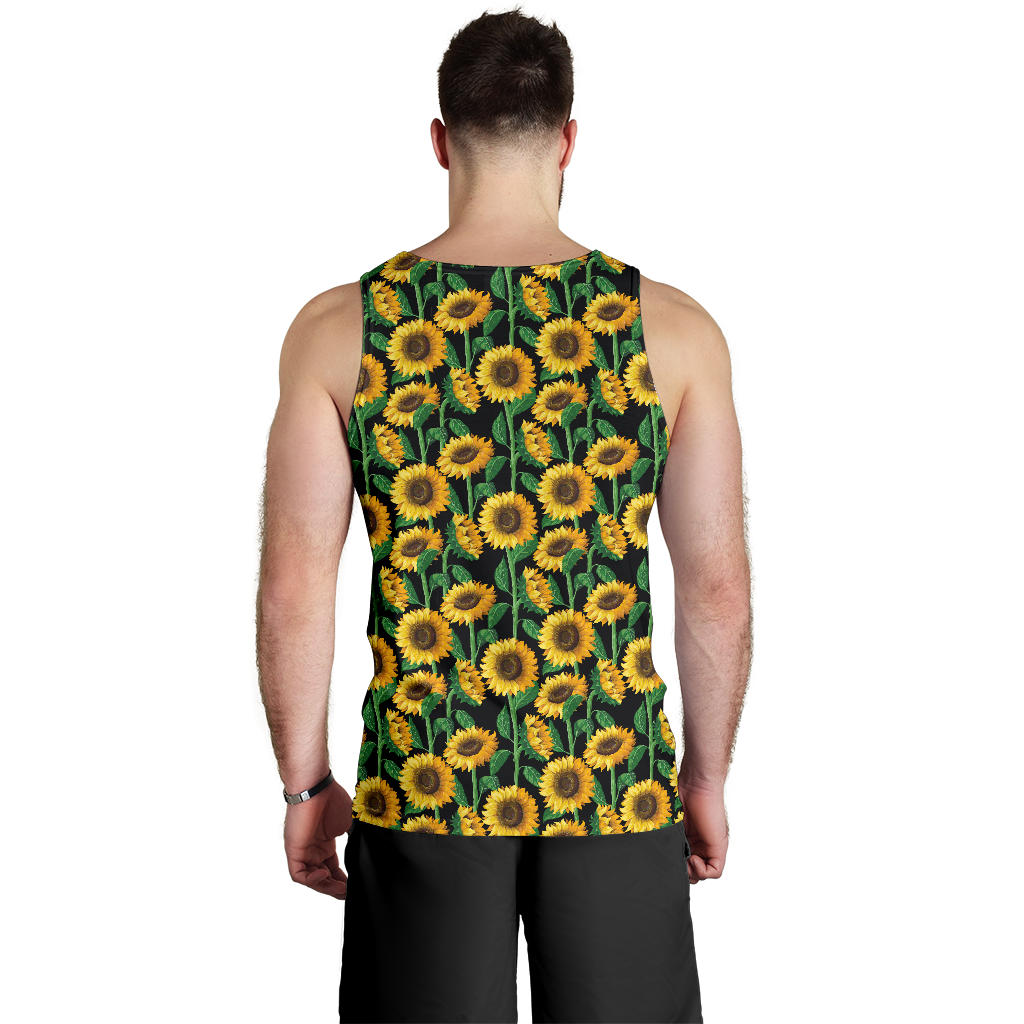 Sunflower Realistic Print Pattern Men Tank Top