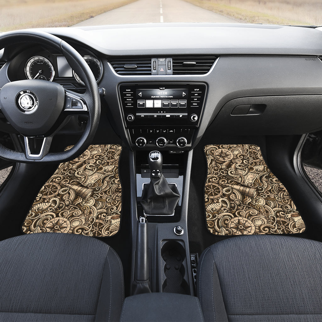 Nautical Tattoo Design Themed Print Car Floor Mats Front Back