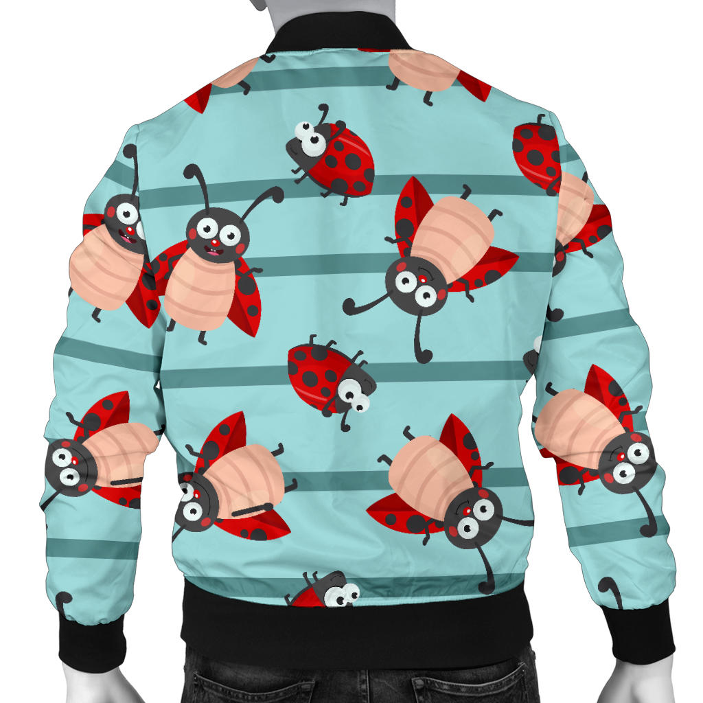 Ladybug Happy Print Pattern Men Bomber Jacket