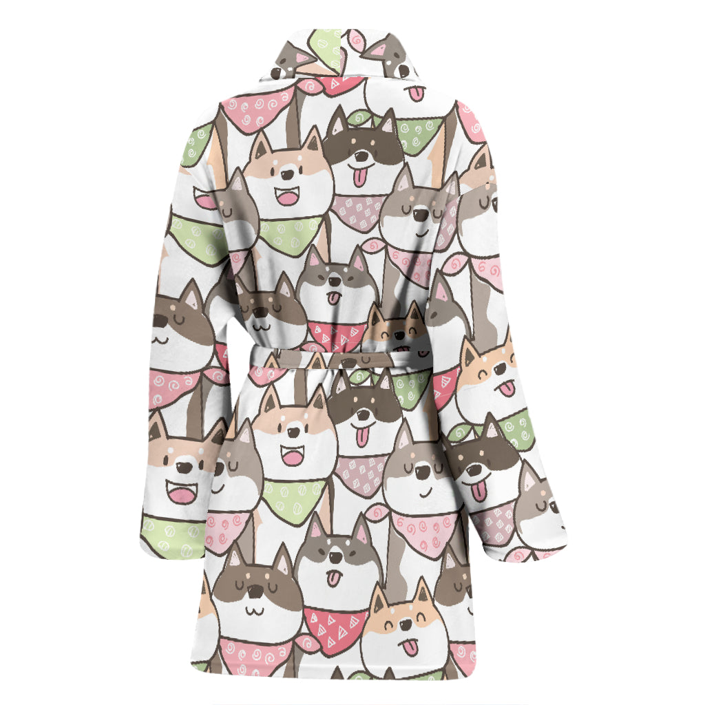 Shiba Inu Print Design LKS305 Women Bathrobe