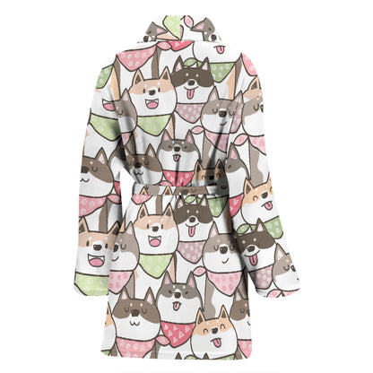 Shiba Inu Print Design LKS305 Women Bathrobe