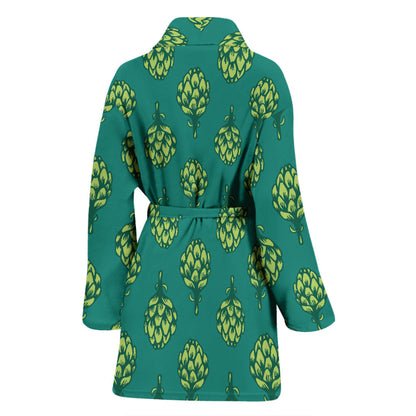 Artichoke Pattern Print Design 04 Women Bathrobe
