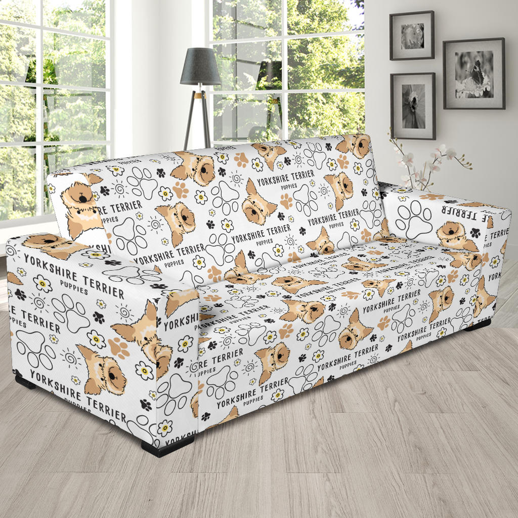 Yorkshire Terriers Print Design LKS308 Sofa Slipcover