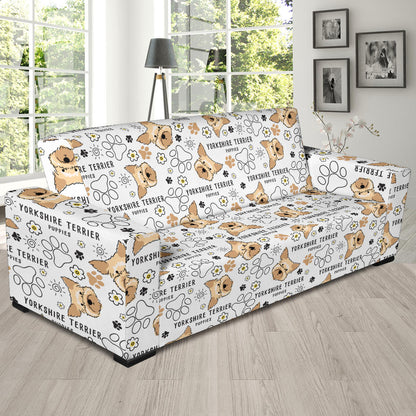 Yorkshire Terriers Print Design LKS308 Sofa Slipcover