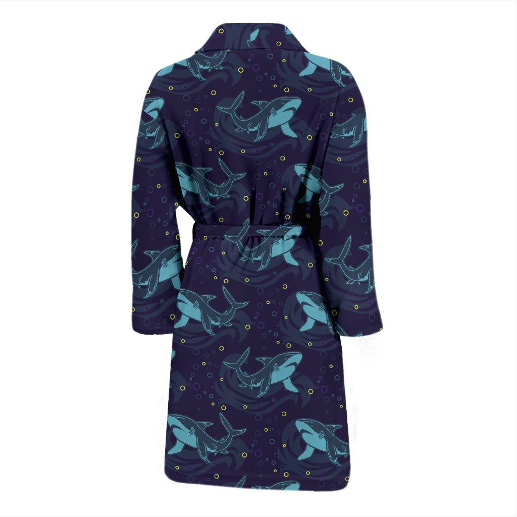 Shark Print Design LKS306 Men Bathrobe