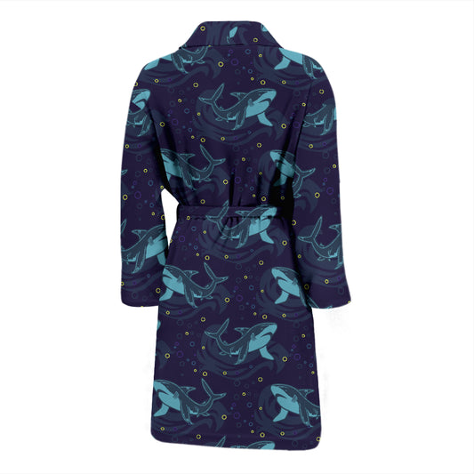 Shark Print Design LKS306 Men Bathrobe