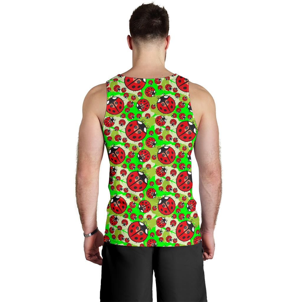 Ladybug with Leaf Print Pattern Men Tank Top