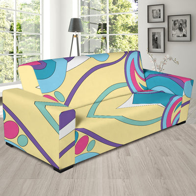 Funky Retro Pattern Print Design A01 Sofa Slipcover