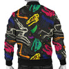 Dinosaur Skull Color Print Pattern Men Bomber Jacket