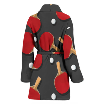 Ping Pong Pattern Print Design A05 Women Bathrobe