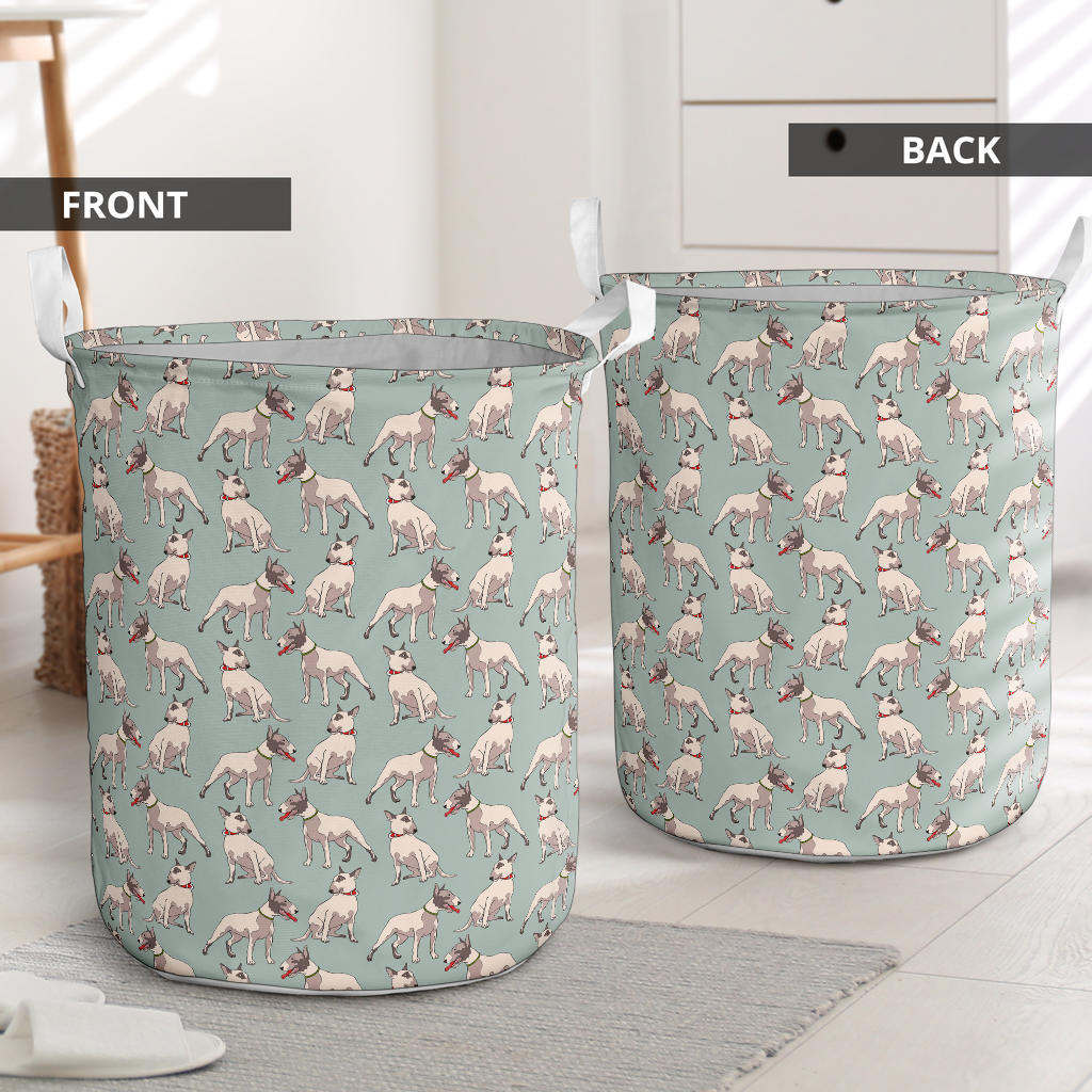 Bull Terrier Cute Print Pattern Laundry Basket