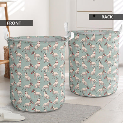 Bull Terrier Cute Print Pattern Laundry Basket
